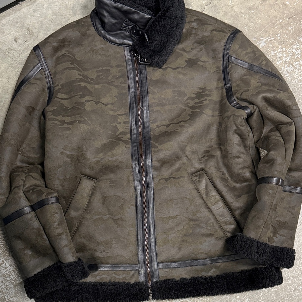 Truth Men's Brown Camouflage Jacket with Black Accents
